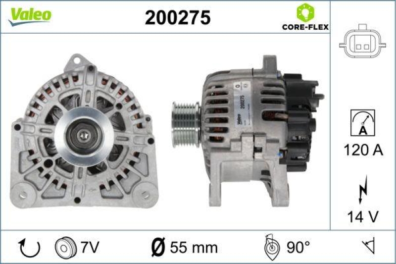 VALEO 200275 Generator - CORE-FLEX - RENAULT Modu