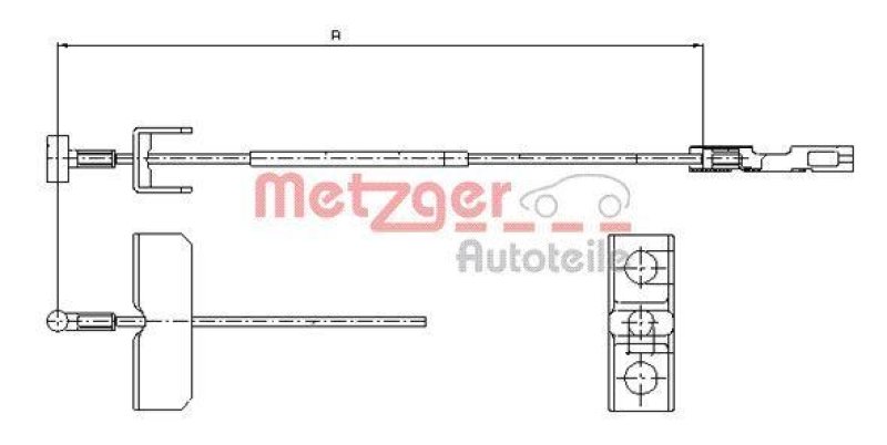 METZGER 11.6803 Seilzug, Feststellbremse für NISSAN/OPEL/RENAULT MITTE