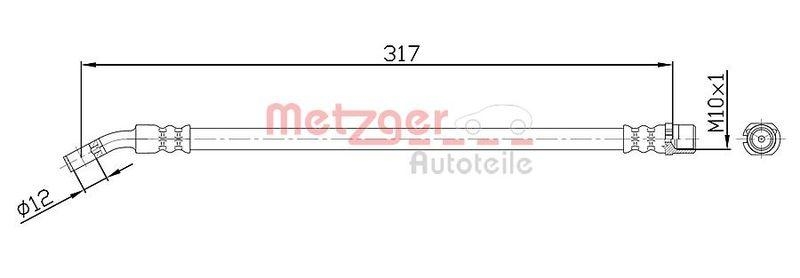 METZGER 4113680 Bremsschlauch für OPEL HA links/rechts