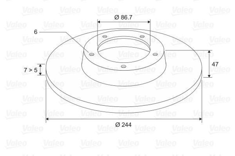 VALEO 186128 Bremsscheibe