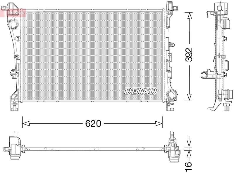 DENSO DRM09046 Kühler FIAT 500L (351_, 352_) 1.6 D Multijet (12- )