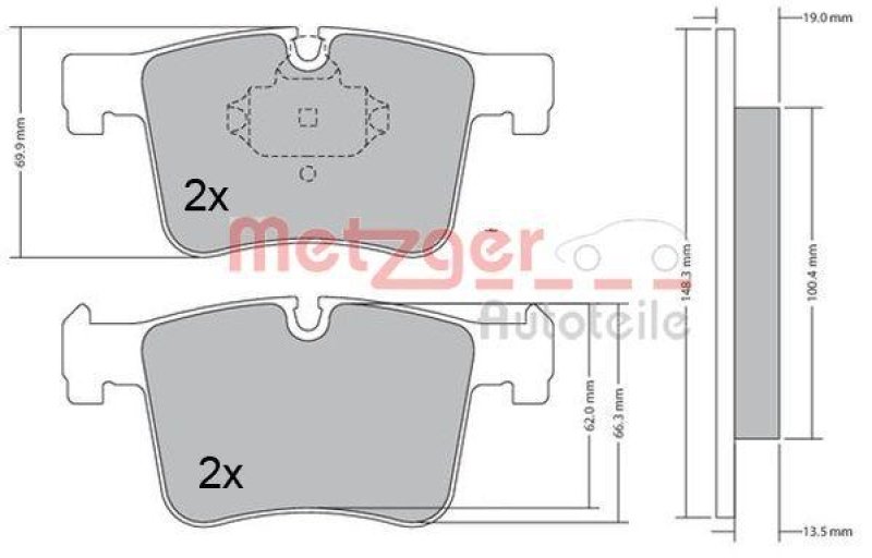 METZGER 1170469 Bremsbelagsatz, Scheibenbremse WVA 25 199