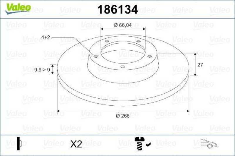 VALEO 186134 Bremsscheibe