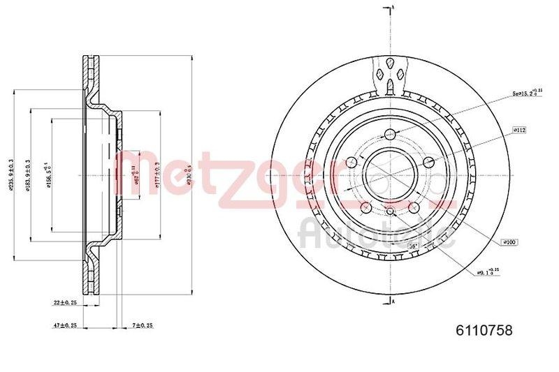 METZGER 6110758 Bremsscheibe Lack/Ks/Ms/Hc für MB HA