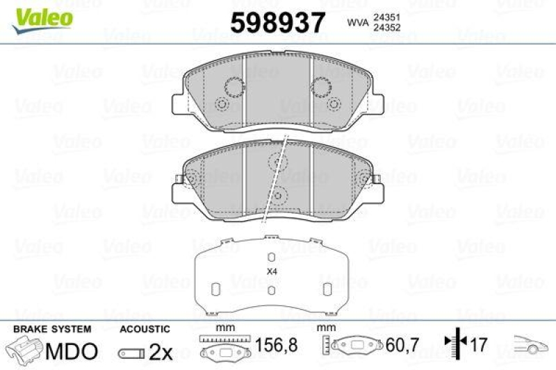 VALEO 598937 SBB-Satz PREMIUM