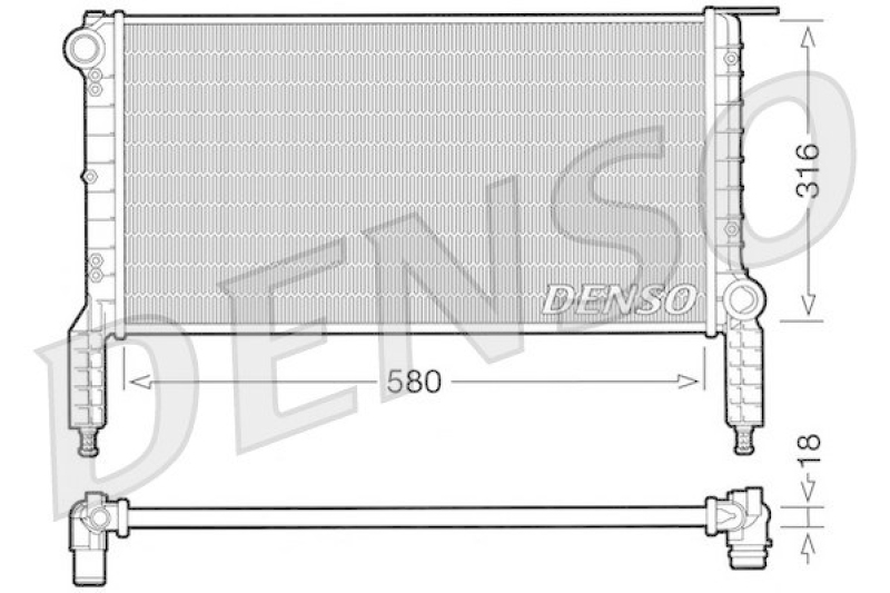 DENSO DRM09063 Kühler FIAT DOBLO (119) 1.6 16V (223AXD1A) (2001 - )