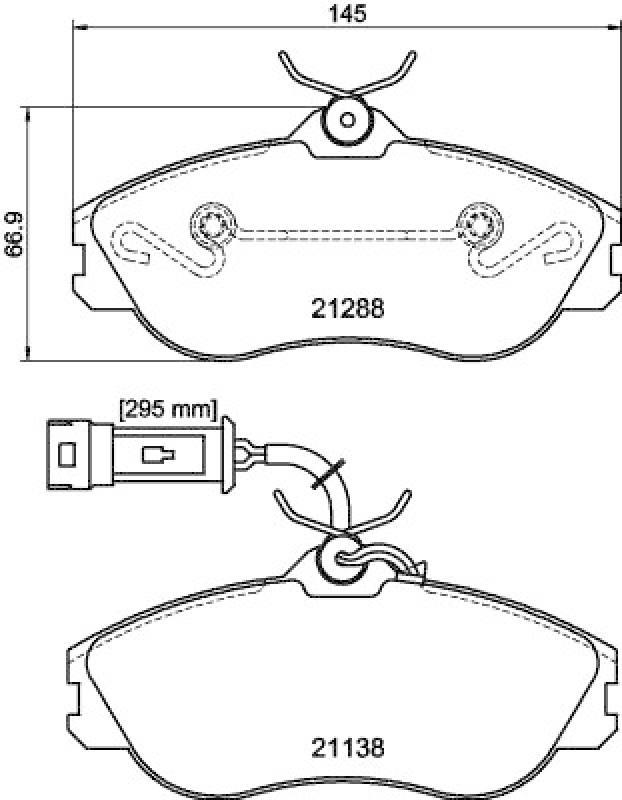 HELLA 8DB 355 017-911 Bremsbelagsatz, Scheibenbremsbelag für AUDI