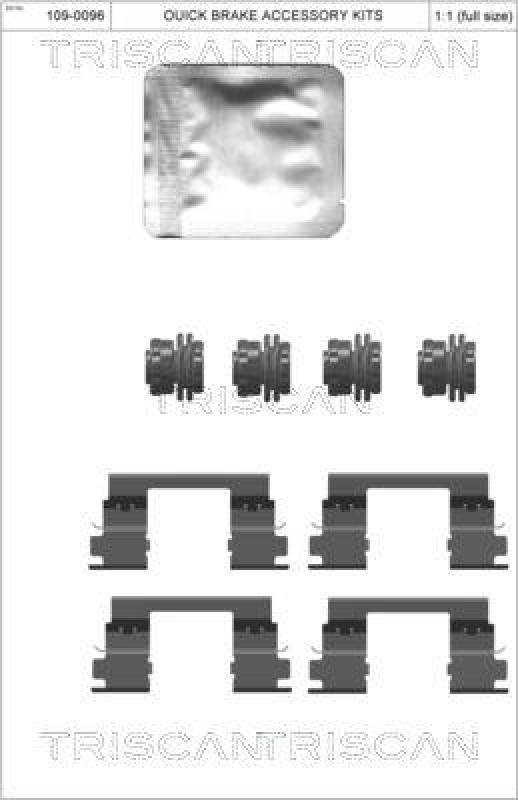 TRISCAN 8105 241627 Montagesatz, Scheibenbremsbelag für Opel, Vauxhall