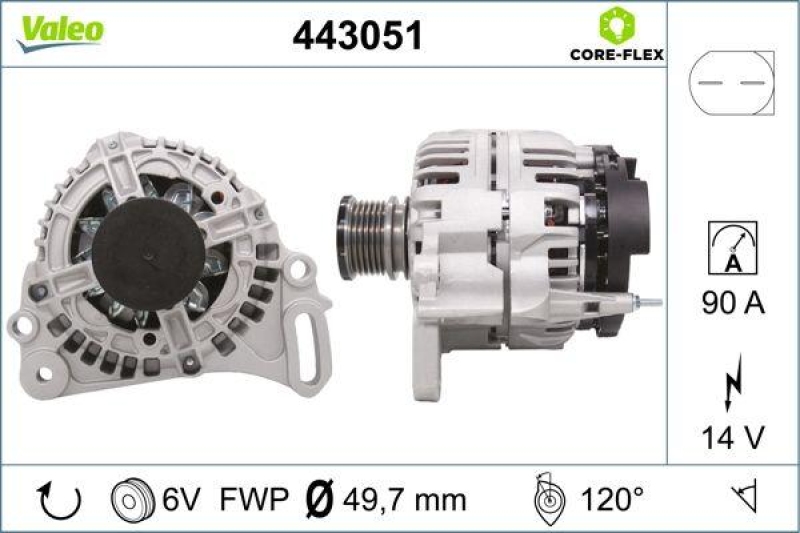 VALEO 443051 Generator - CORE-FLEX - Polo, Cordo