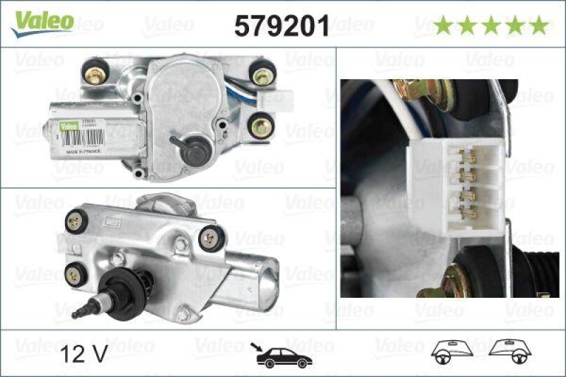 VALEO 579201 Wischermotor Heck