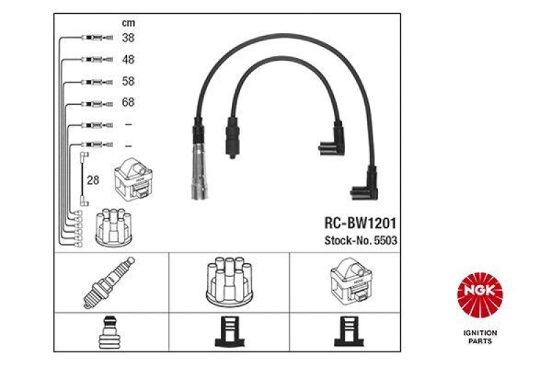 NGK 5503 Zündleitungssatz RC-BW1201 |Zündkabel