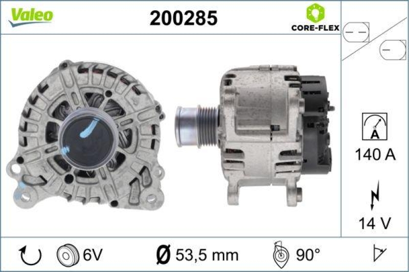 VALEO 200285 Generator - CORE-FLEX - AUDI A3