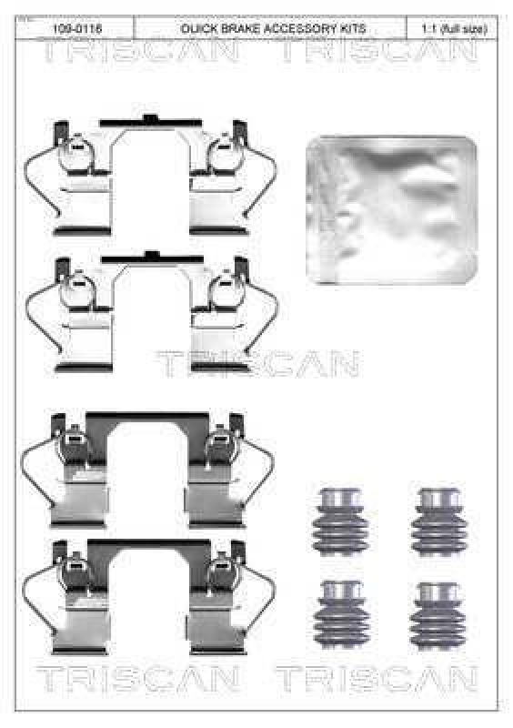 TRISCAN 8105 241629 Montagesatz, Scheibenbremsbelag für Opel, Vauxhall