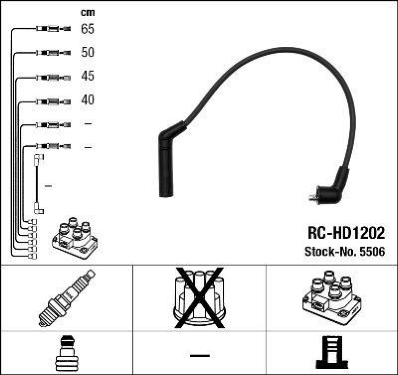 NGK 5506 Zündleitungssatz RC-HD1202 |Zündkabel