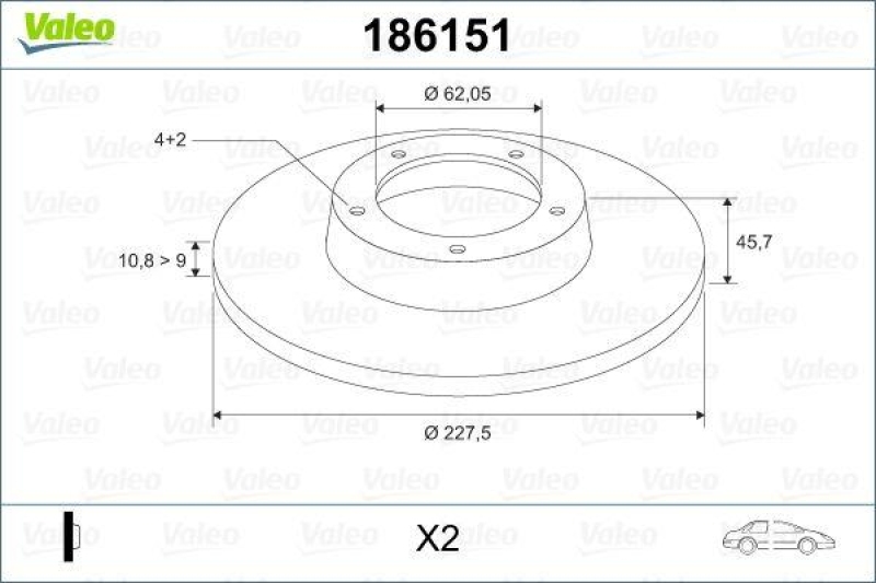 VALEO 186151 Bremsscheibe