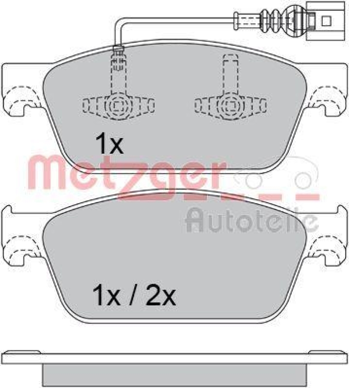 METZGER 1170484 Bremsbelagsatz, Scheibenbremse WVA 24 623