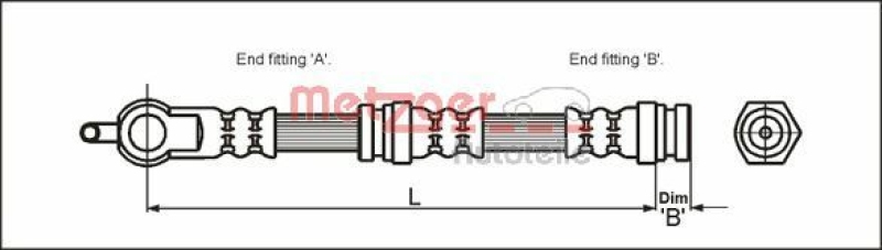 METZGER 4114064 Bremsschlauch für MAZDA VA links/rechts