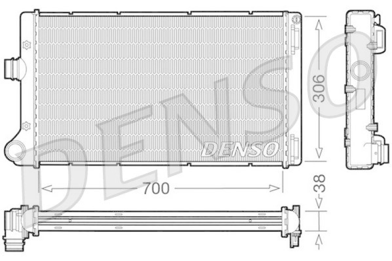 DENSO DRM09099 Kühler FIAT PUNTO (188) 1.9 JTD 80 (188.237, .257, .337, .357) (1999 - )