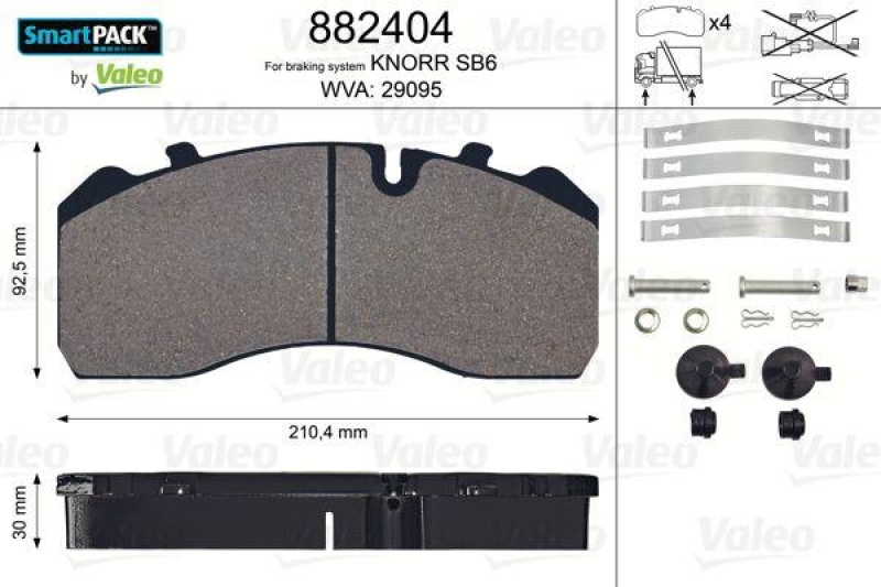 VALEO 882404 Bremsbelagsatz SmartPACK