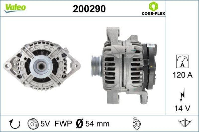 VALEO 200290 Generator - CORE-FLEX - OPEL Astra