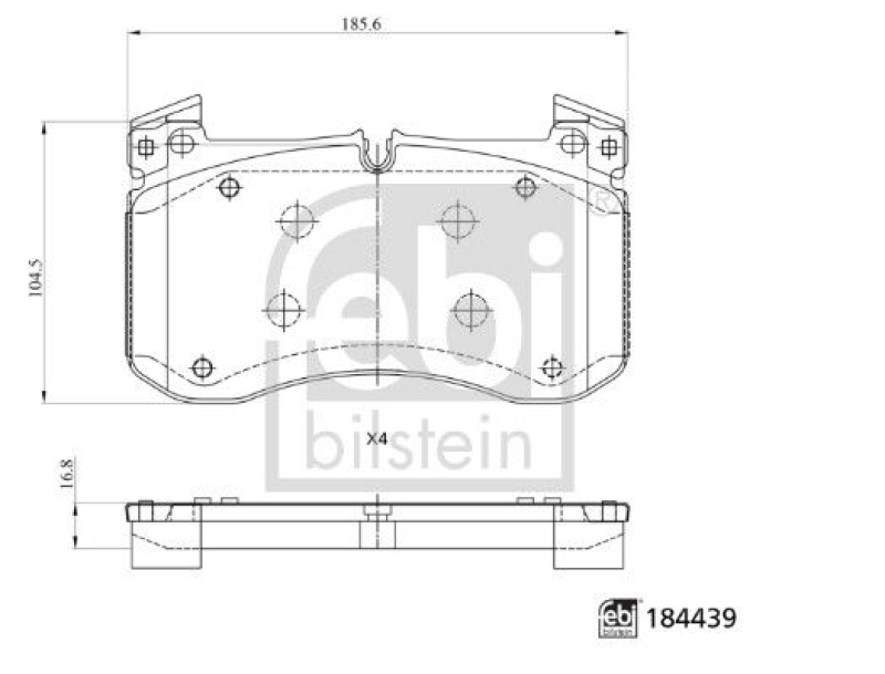 FEBI BILSTEIN 184439 Bremsbelagsatz für Mercedes-Benz