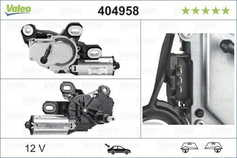 VALEO 404958 Wischermotor Heck