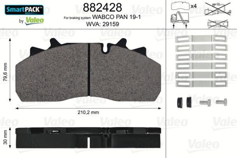 VALEO 882428 Bremsbelagsatz SmartPACK