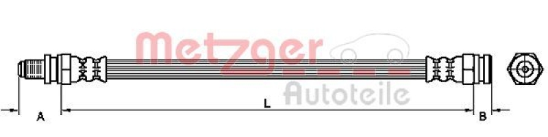 METZGER 4114090 Bremsschlauch für SMART HA links/rechts