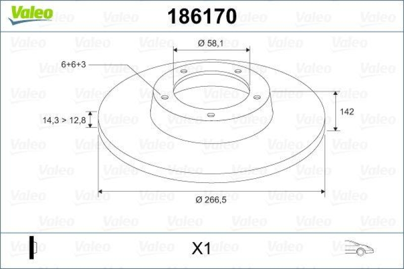 VALEO 186170 Bremsscheibe