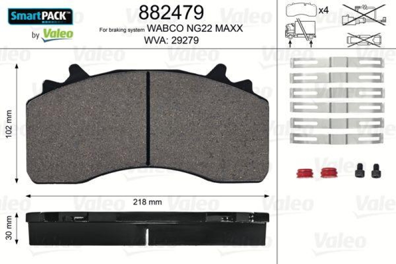 VALEO 882479 Bremsbelagsatz SmartPACK