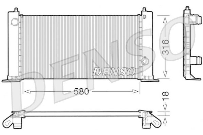 DENSO DRM09120 Kühler FIAT STILO (192) 1.6 16V (192_XB1A) (2001 - 2006)