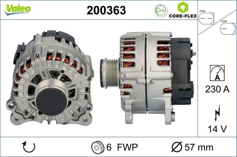 VALEO 200363 Generator - CORE-FLEX - VW