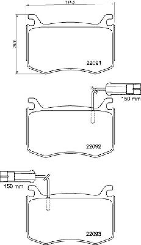 HELLA 8DB 355 039-051 Scheibenbremsbelagsatz