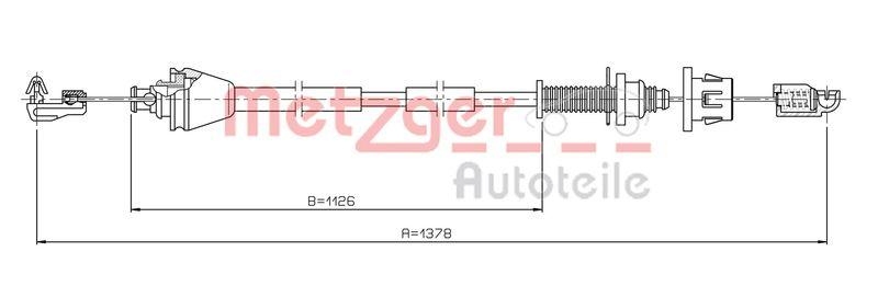 METZGER 3.RE001 Gaszug für RENAULT