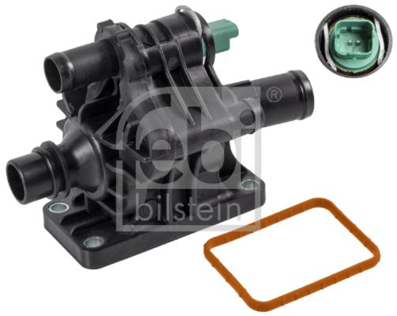 FEBI BILSTEIN 36036 Thermostat mit Gehäuse, Dichtung und Temperaturschalter für Peugeot