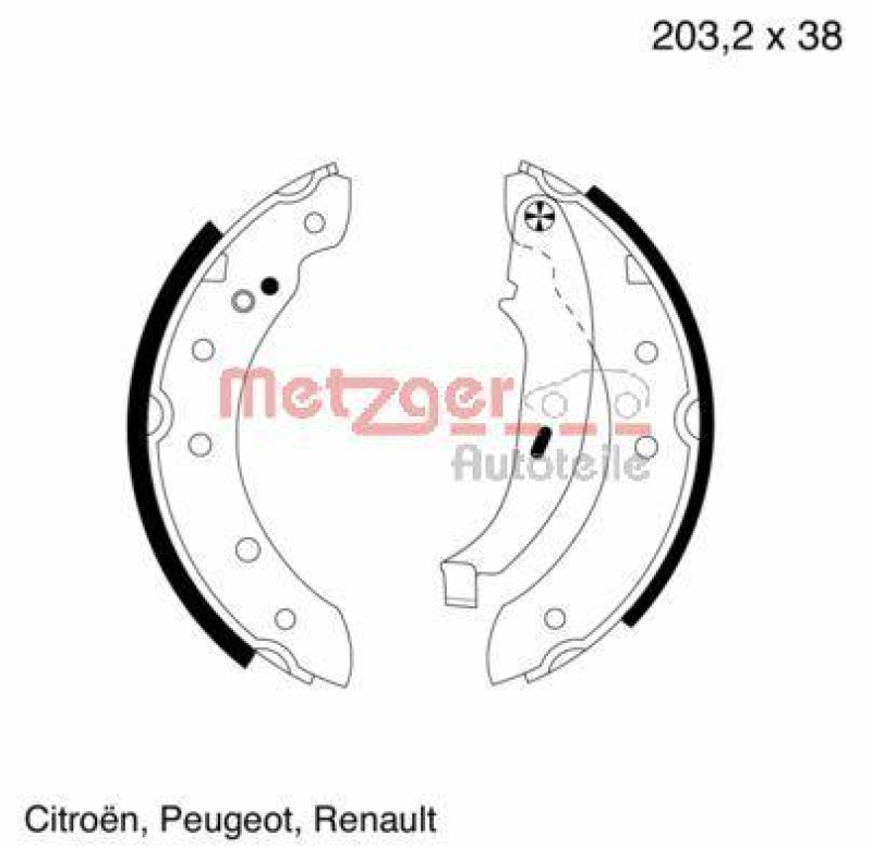 METZGER Bremsbackensatz