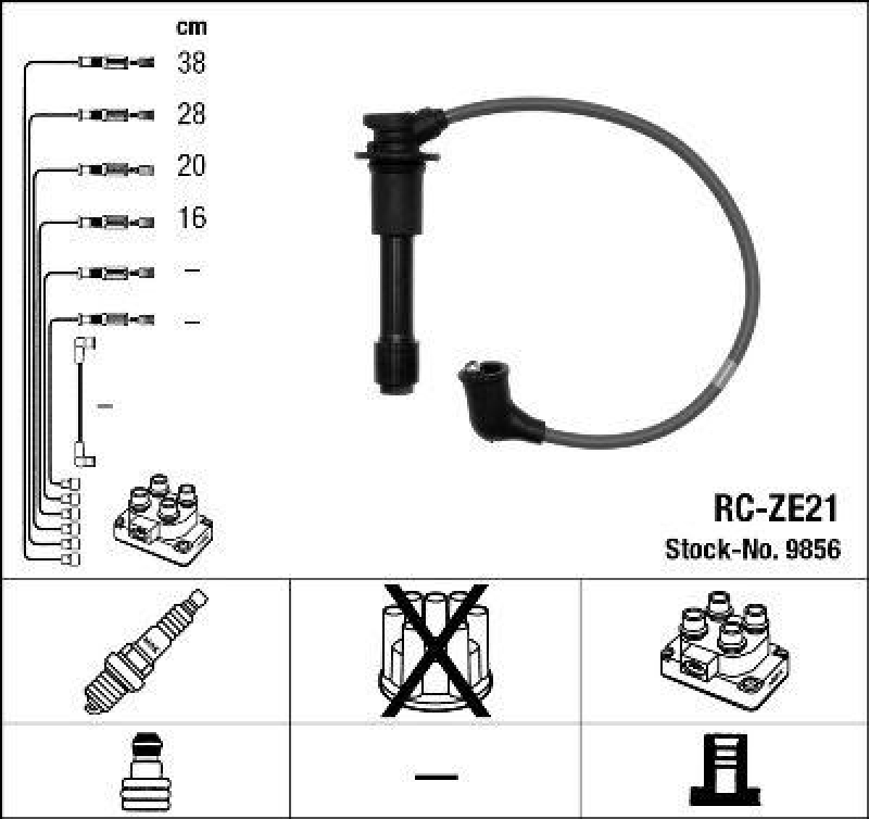 NGK 9856 Zündleitungssatz RC-ZE21 |Zündkabel