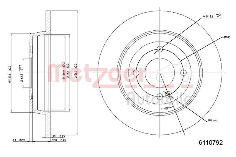 METZGER 6110792 Bremsscheibe Lack/Ks/Ms f&uuml;r HYUNDAI HA