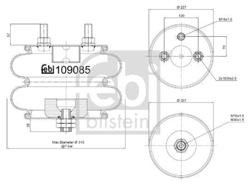 FEBI BILSTEIN 109085 Luftfederbalg für Kässbohrer