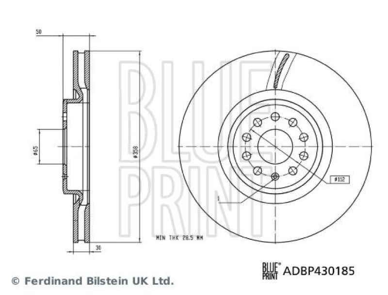 BLUE PRINT ADBP430185 Bremsscheibe für VW-Audi