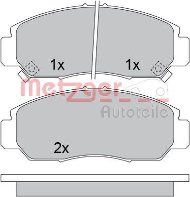 METZGER 1170536 Bremsbelagsatz, Scheibenbremse WVA 23 729