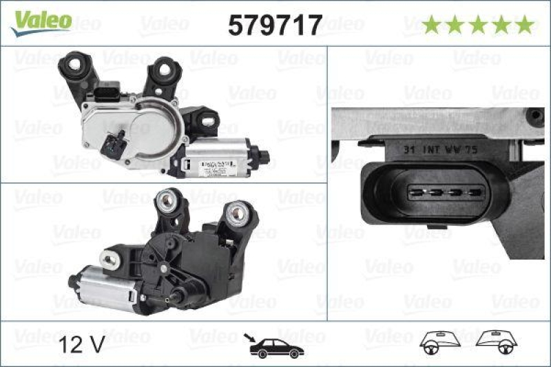 VALEO 579717 Wischermotor Heck