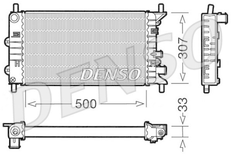 DENSO DRM10024 Kühler FORD ESCORT VI (GAL) 1.4 (1992 - 1995)