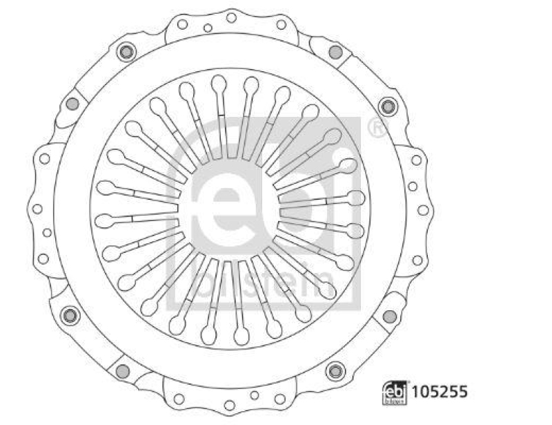 FEBI BILSTEIN 105255 Kupplungsdruckplatte ohne Ausrücklager, mit Montagesatz für RENAULT (RVI)