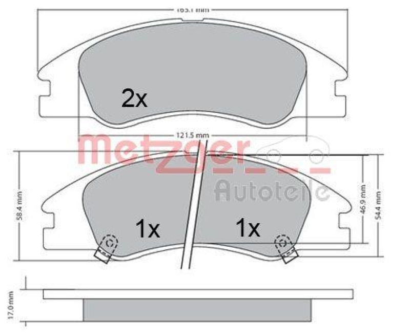 METZGER 1170540 Bremsbelagsatz, Scheibenbremse WVA 24 218