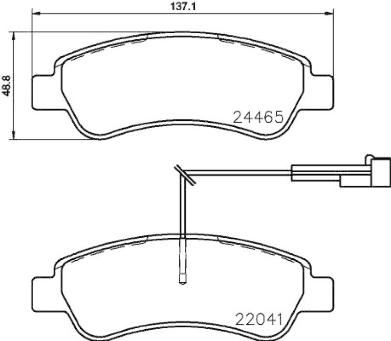 HELLA 8DB 355 021-901 Bremsbelagsatz, Scheibenbremsbelag für FIAT/P.S.A