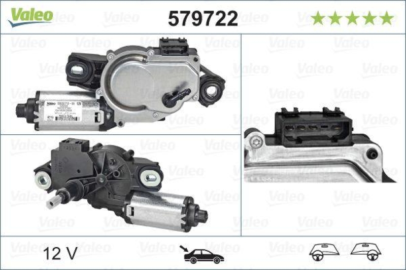 VALEO 579722 Wischermotor Heck