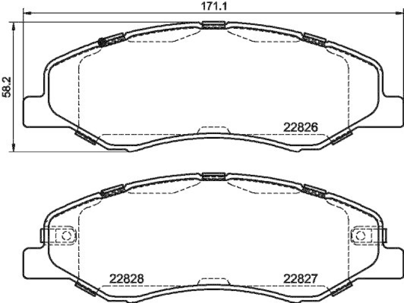 HELLA 8DB 355 039-181 Scheibenbremsbelagsatz