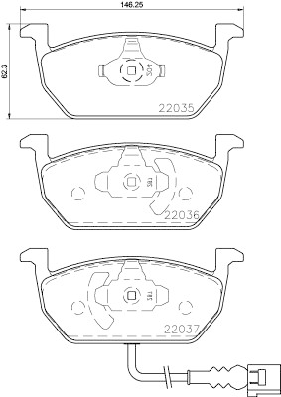 HELLA 8DB 355 021-951 Bremsbelagsatz Scheibenbremse