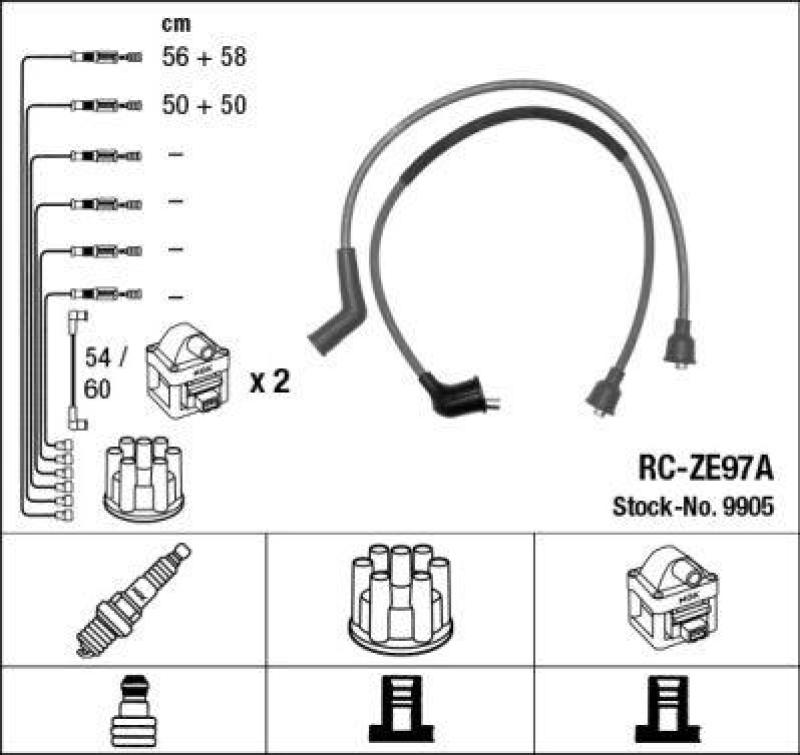 NGK 9905 Zündleitungssatz RC-ZE97A |Zündkabel